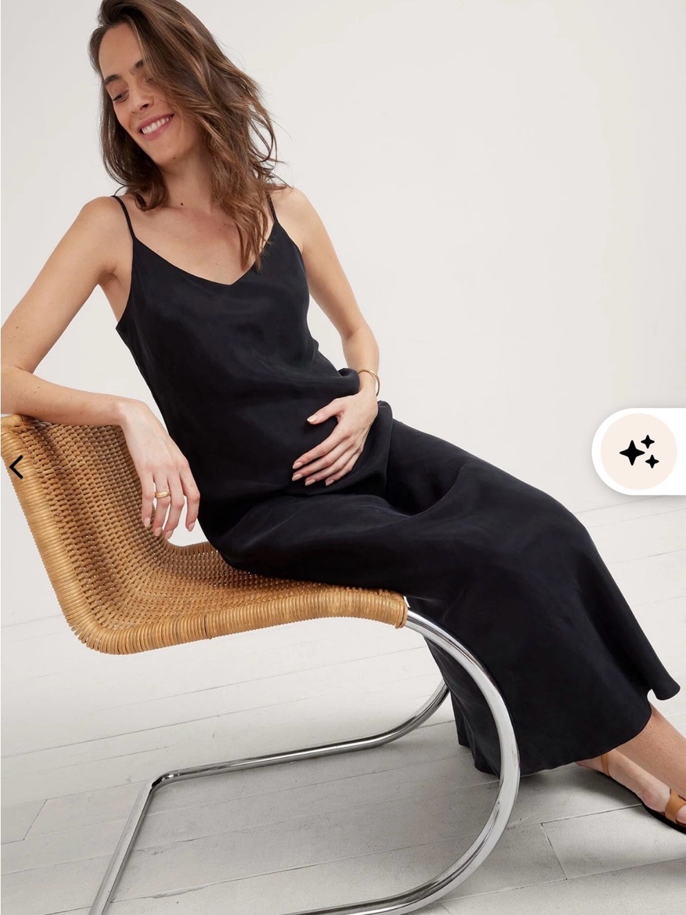 Hatch Maternity Ricky Black Slip Midi Dress
